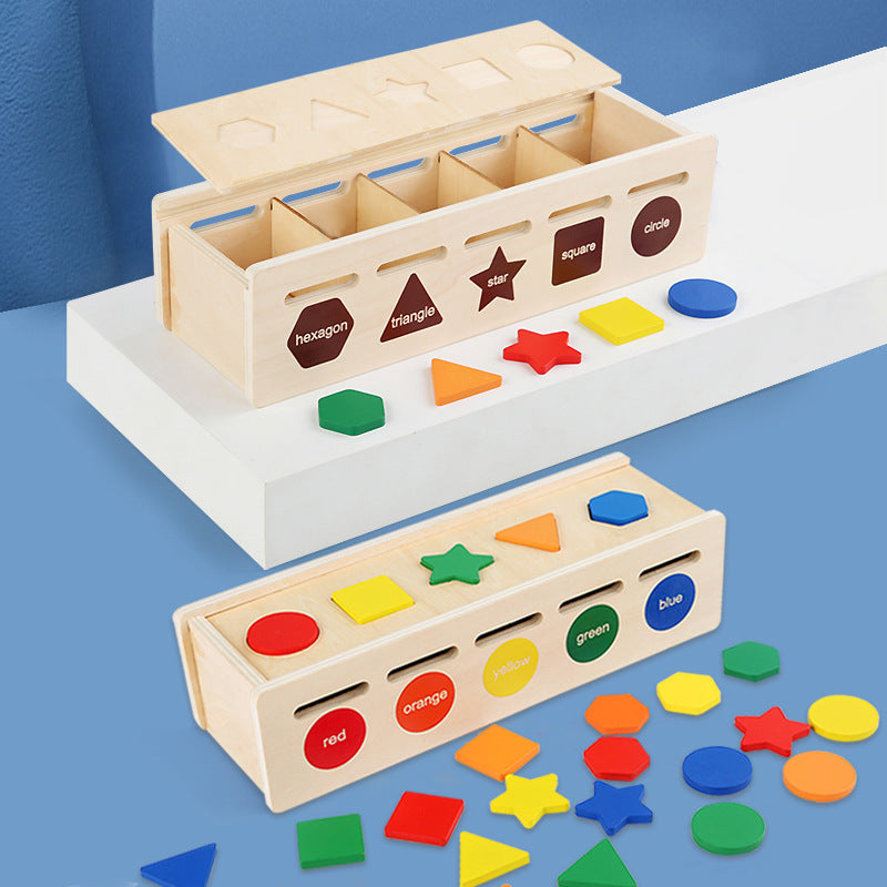 Wooden Category Shape Colour Sorting box Game Montessori inspired