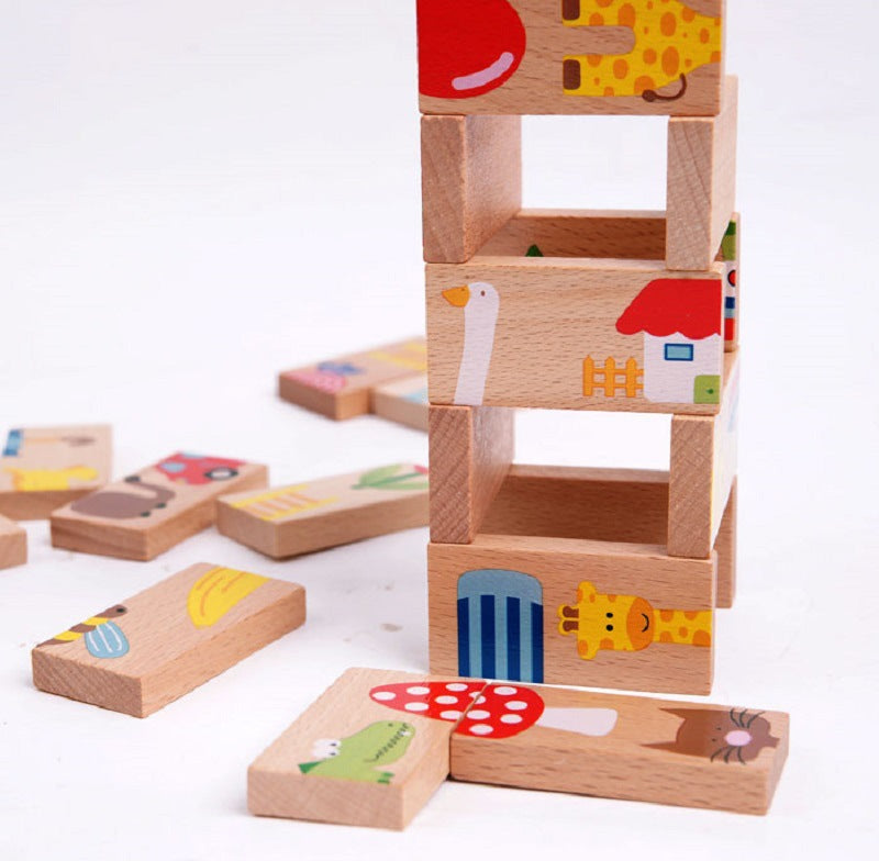 Wooden Matching Domino Kids Activity Game