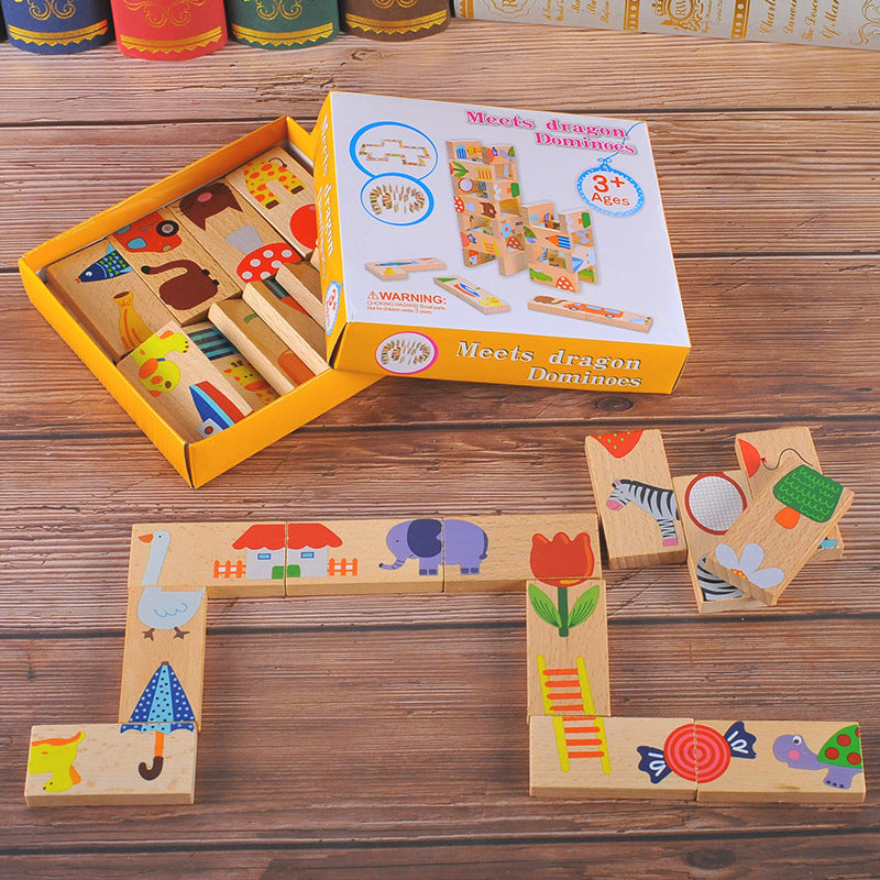 Wooden Matching Domino Kids Activity Game