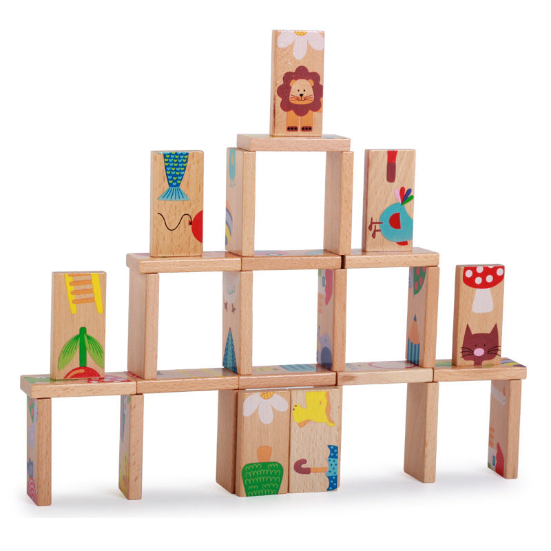 Wooden Matching Domino Kids Activity Game