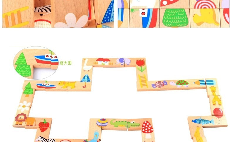 Wooden Matching Domino Kids Activity Game