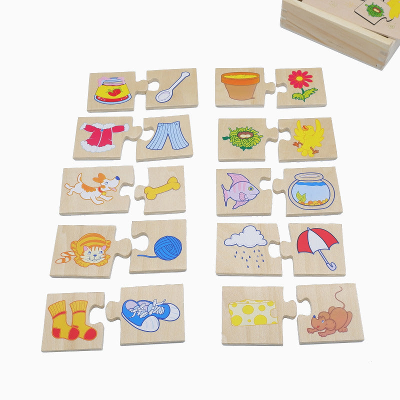 Wooden Logic Thinking and Category Sorting Brain Training Puzzle With Tray