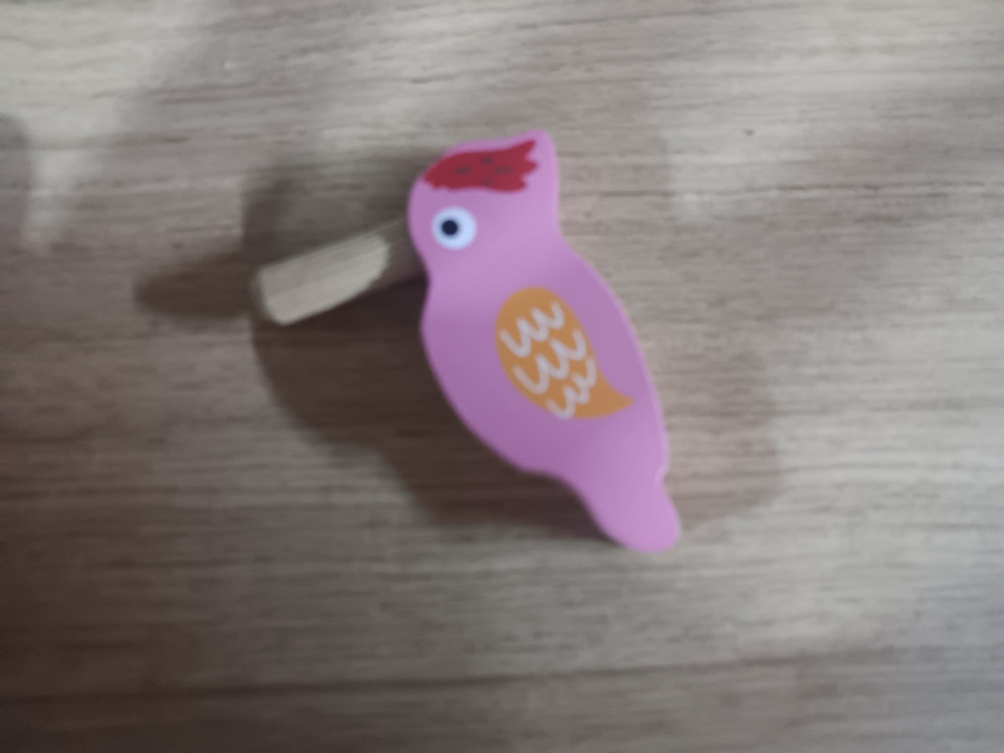 Montessori inspired Woodpecker Worm Catching Game A Pink Bird