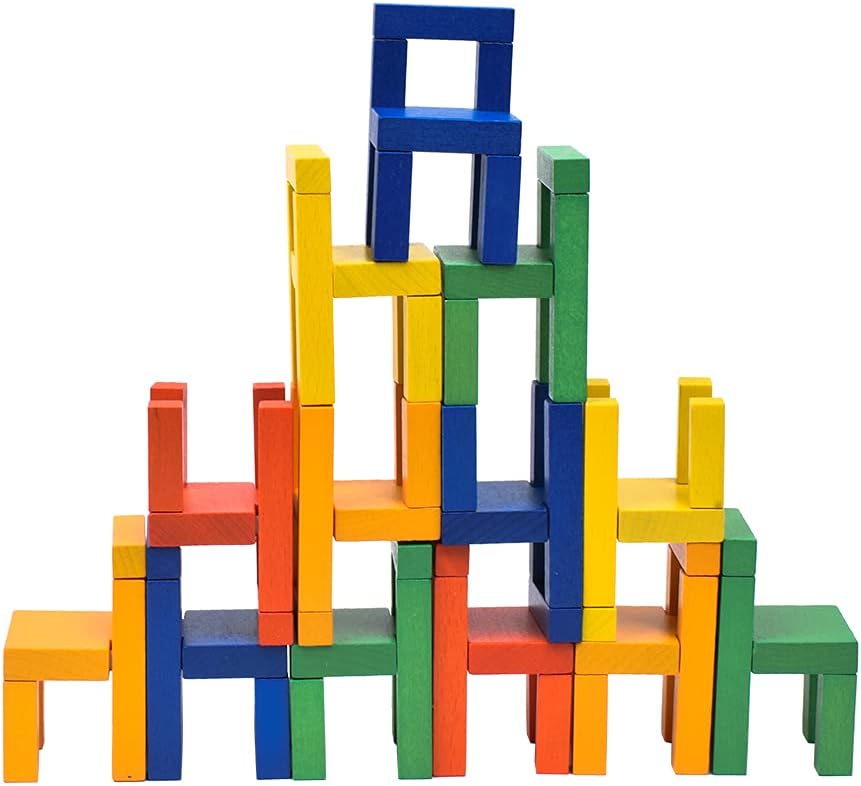 Goki Toddlers Balancing Rainbow Wooden Chairs