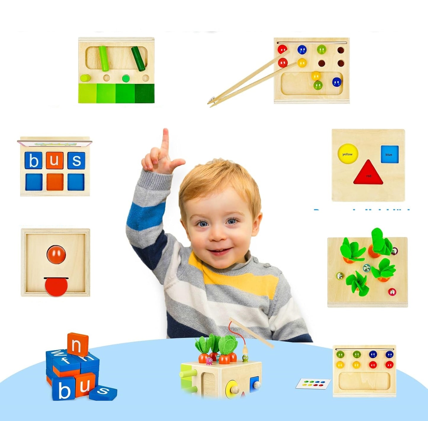 Montessori Interchangeable Learning Activity Box Busyboard