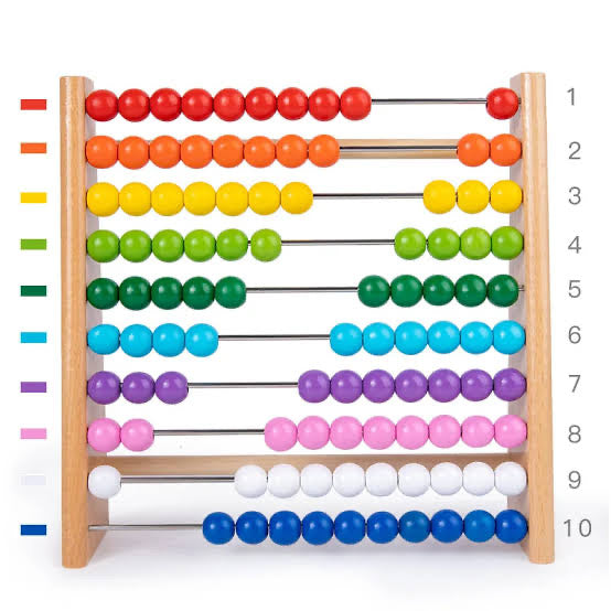 Wooden Abacus horizontal rainbow