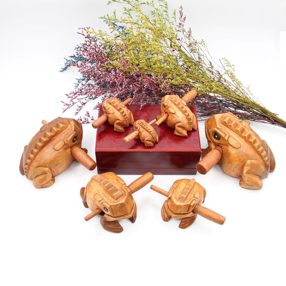 Frog Guiro Percussion Musical Instruments Wooden Croaking Frog