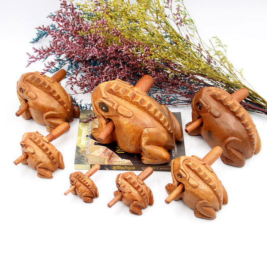 Frog Guiro Percussion Musical Instruments Wooden Croaking Frog