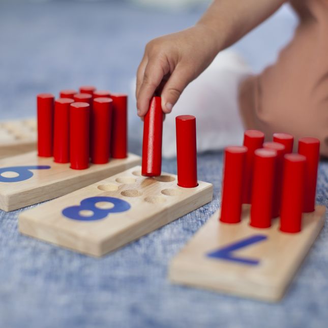 X Large Excellerations  Montessori Counting Pegs Number Counting Sticks Boards