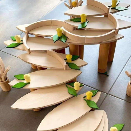 Large Natural Leaves Petals Ovals 24 Construction Building pieces with Tray