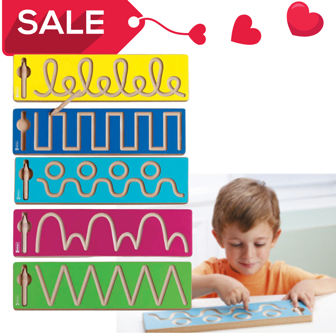 Wooden Tracing Pre-writing  Training Writing Skills Board Set of 5