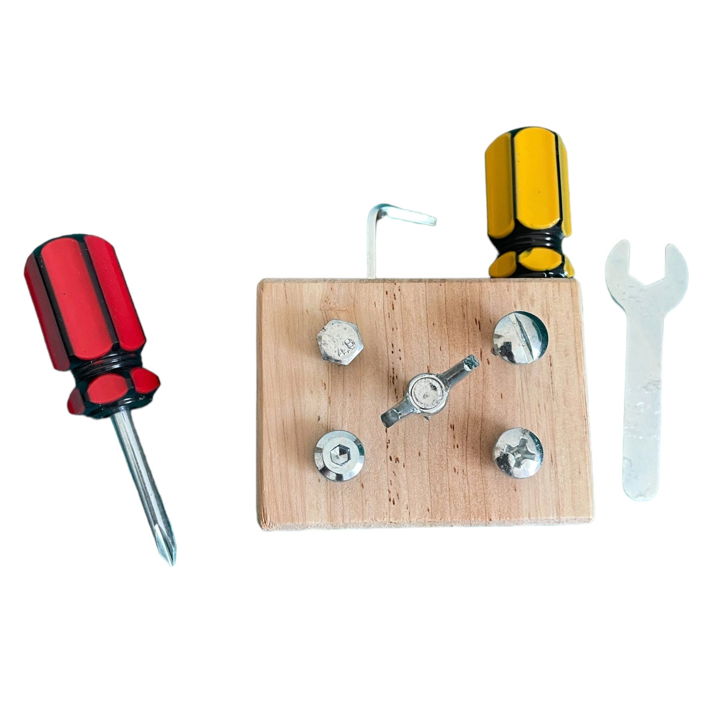 Montessori deluxe Mini Screwdriver Busy Board with tool kit set Bolts and nuts Cogs Latches and Lock