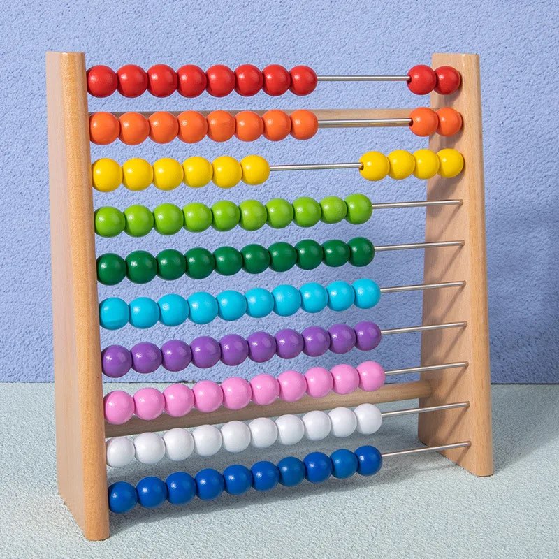 Wooden Abacus horizontal rainbow