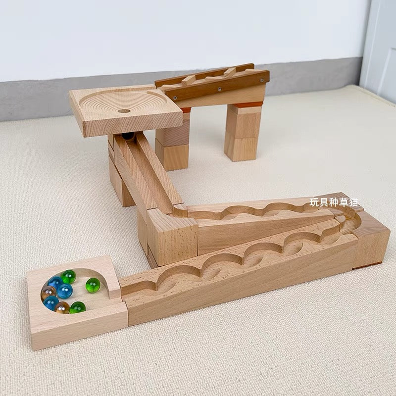 Wooden Marble Run Tracks Bundle