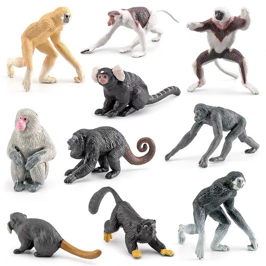 PVC Primates Figures Monkey Animals Set of 10