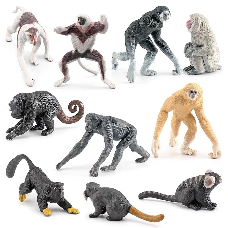 PVC Primates Figures Monkey Animals Set of 10