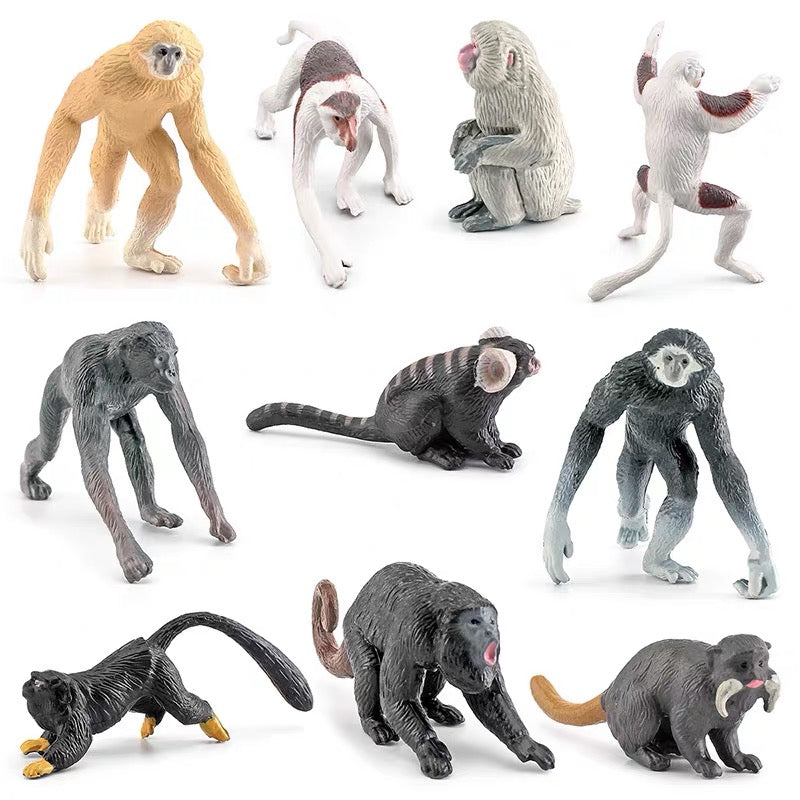 PVC Primates Figures Monkey Animals Set of 10