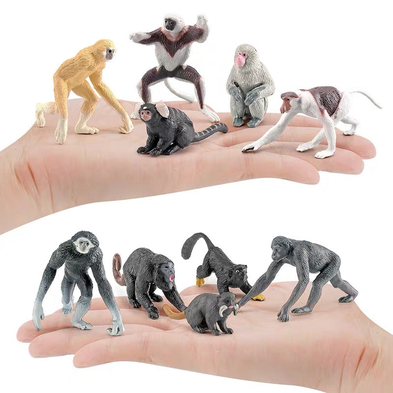 PVC Primates Figures Monkey Animals Set of 10