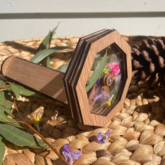 Wooden DIY Kids Kaleidoscope Rotating Sensory Toys