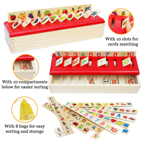 Large JUMBO Category Sorting Game Montessori inspired Kids Wooden toys