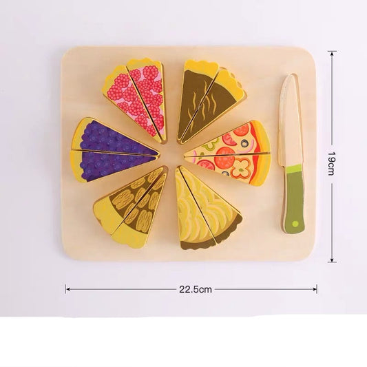 Wooden Puzzle Food Cutting Puzzle Pretend Play Toy