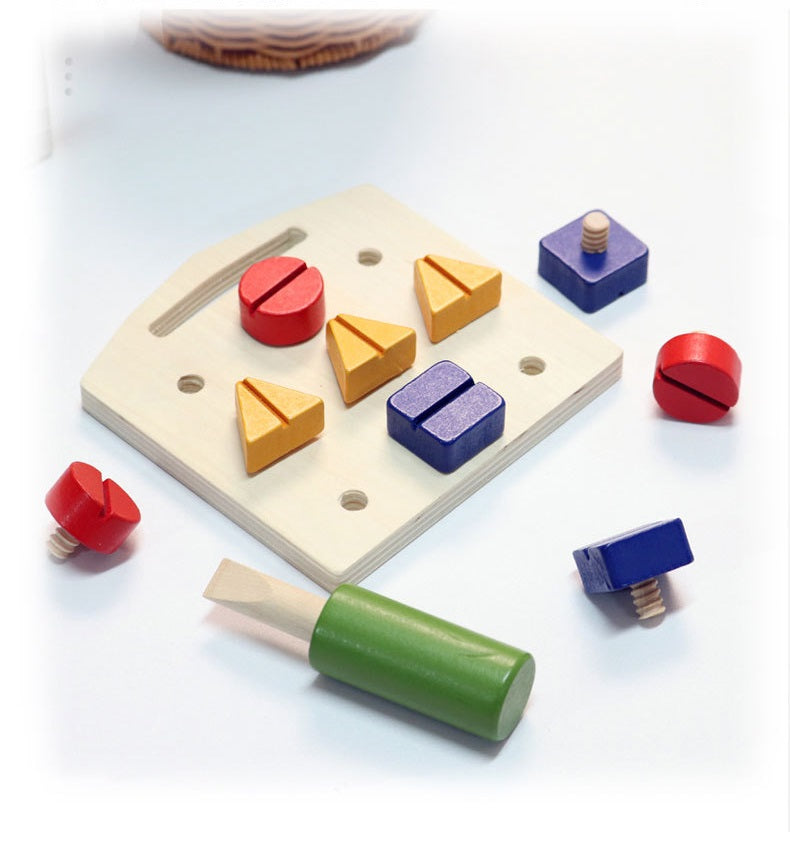 Montessori Wooden Bolt and Nut Busy Board