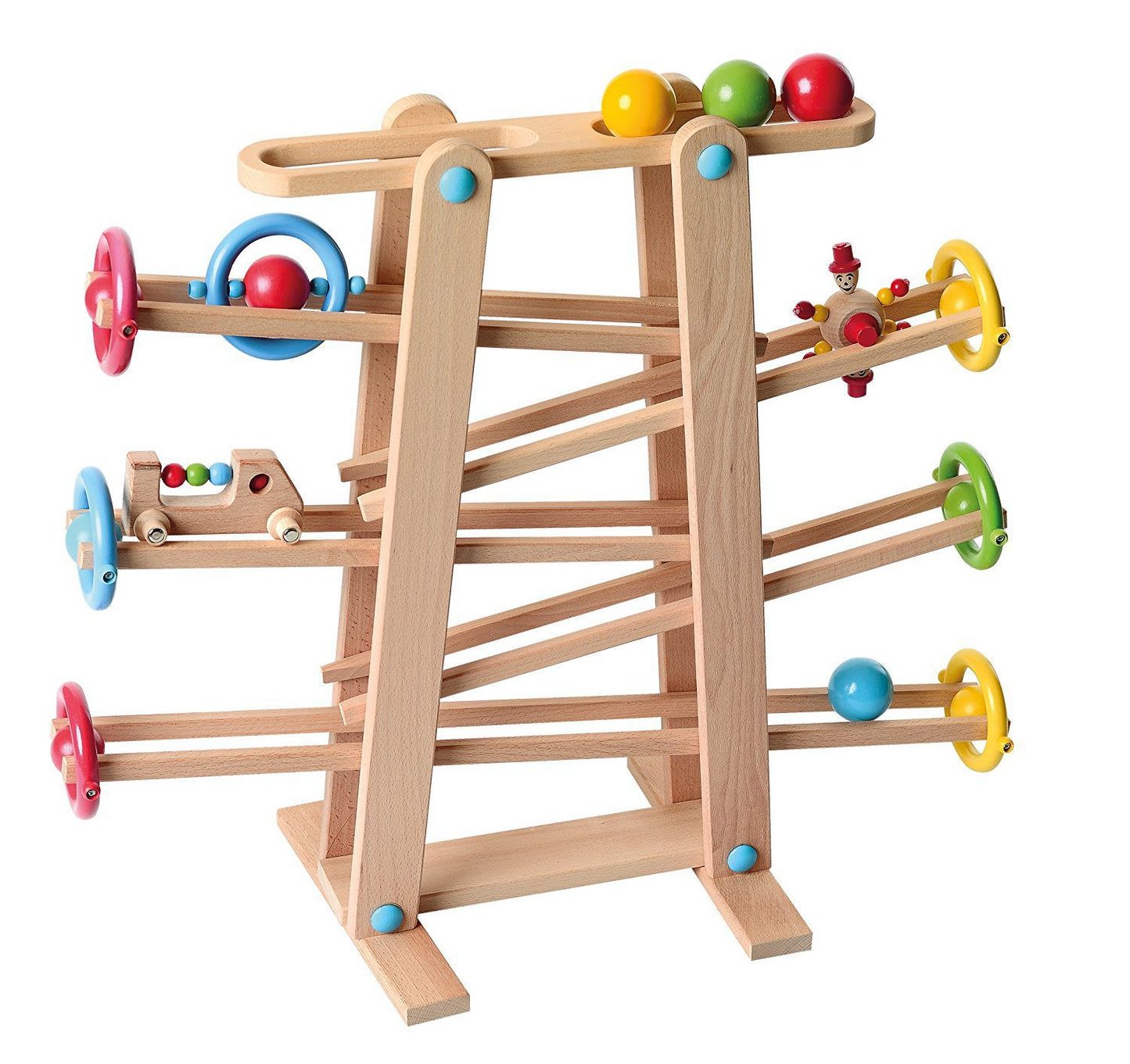 X Large Wooden Ball Run  Track a Ball Rack Car Ramp Toy