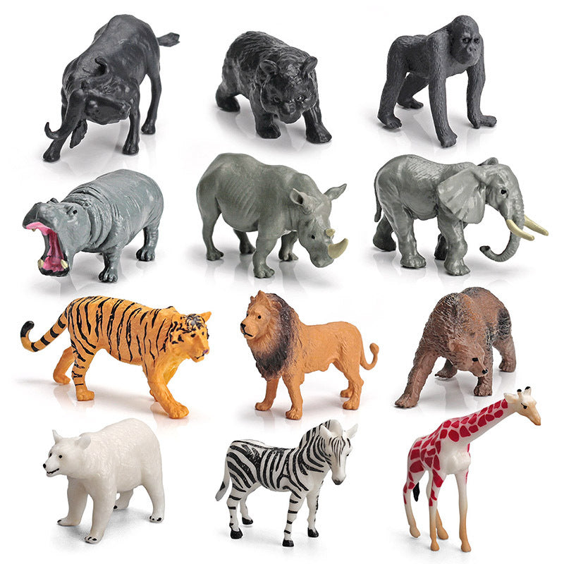 Jungle Animals B PVC  Model Figures Set of 12 Educational Teaching Toy