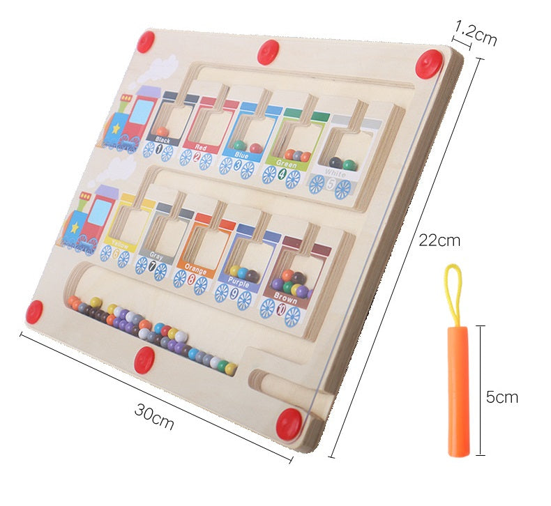 Magnetic Pen Sliding Colour Number Sorting Busy Board (Train Theme)