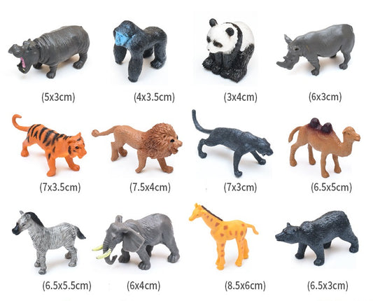 Jungle Animals A PVC  Model Figures  Set of 12 , Educational Teaching Toy