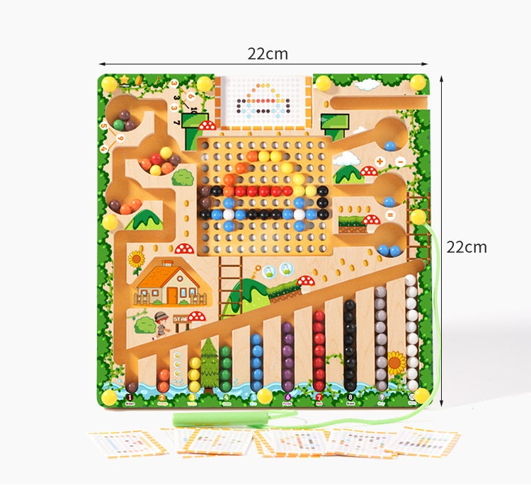 Portable Magnetic Beads Pen Sliding Maze and Drawing Board