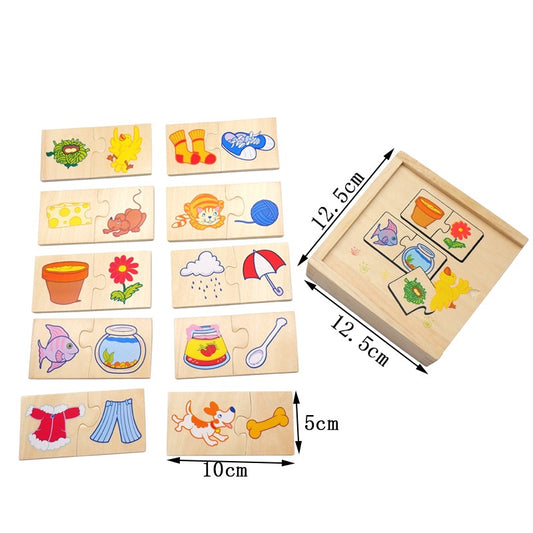 Wooden Logic Thinking and Category Sorting Brain Training Puzzle With Tray