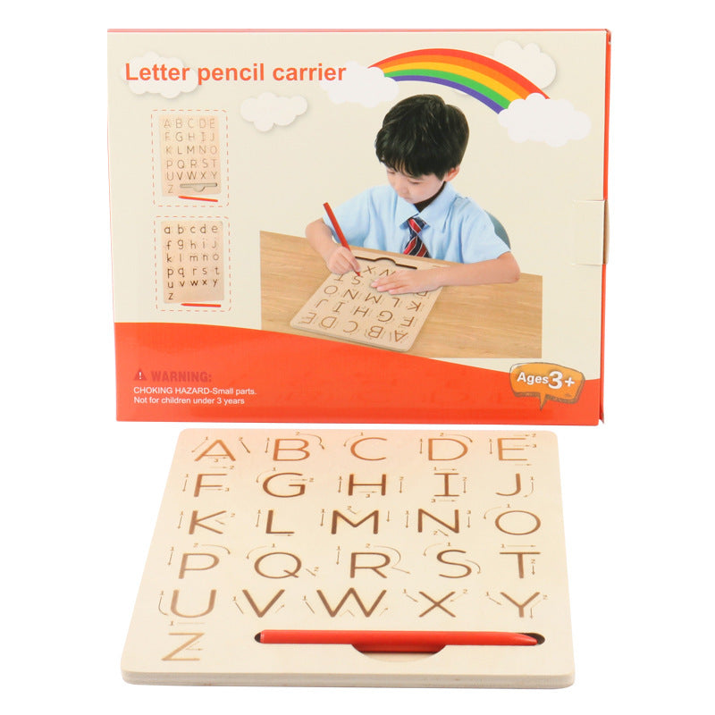 Wooden Tracing Alphabet Board Upper and Lower Case