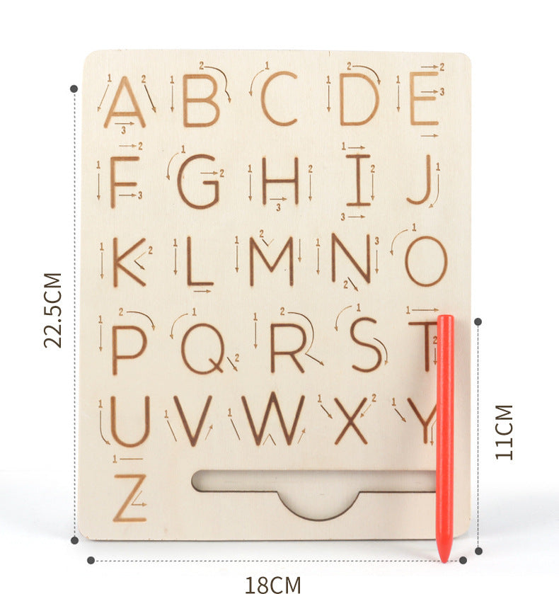 Wooden Tracing Alphabet Board Upper and Lower Case