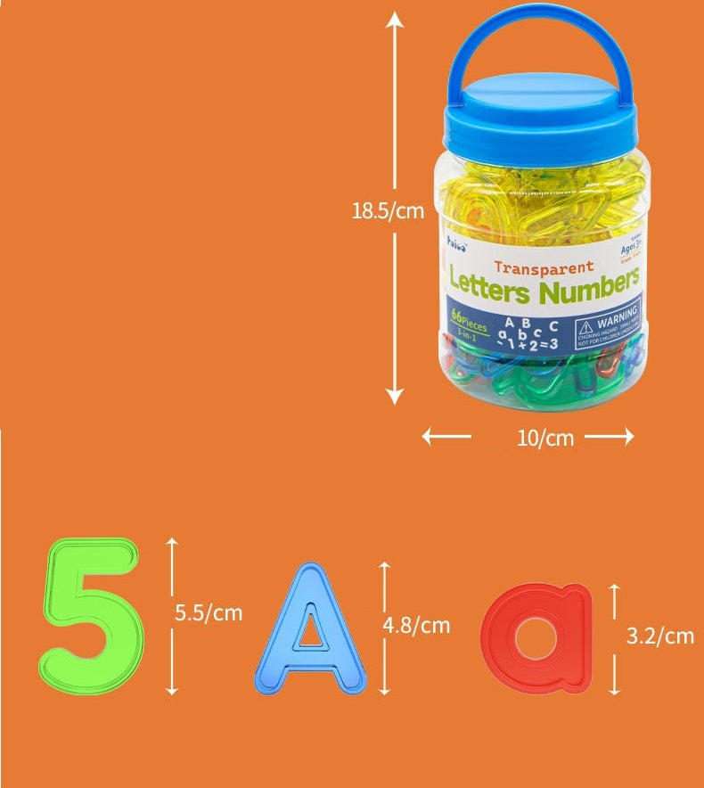 66 Pcs Transparent Letters and Numbers