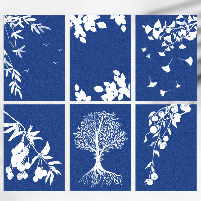 A5 Cyanotype Sun Paper Art Paper 24 Pieces Blue With White Background + 1 Acrylic Board