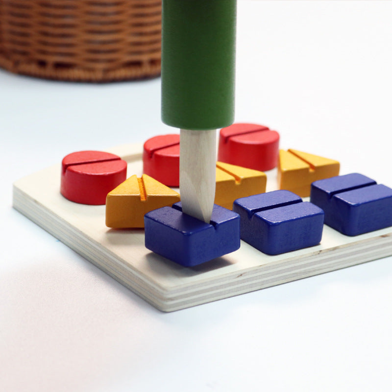 Montessori Wooden Bolt and Nut Busy Board