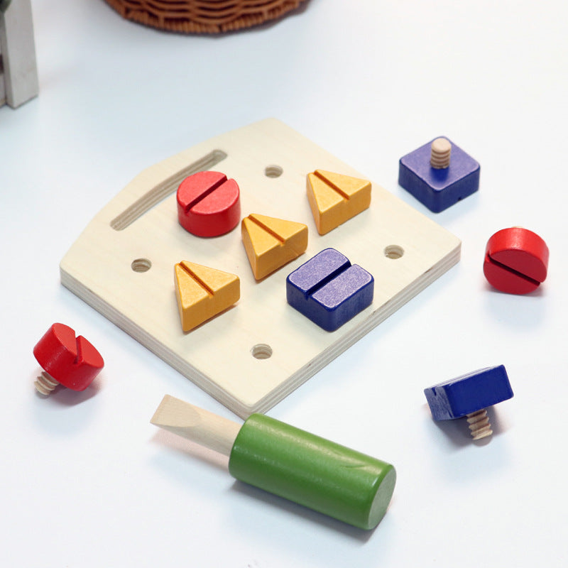 Montessori Wooden Bolt and Nut Busy Board