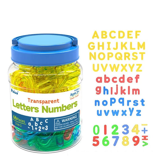 66 Pcs Transparent Letters and Numbers