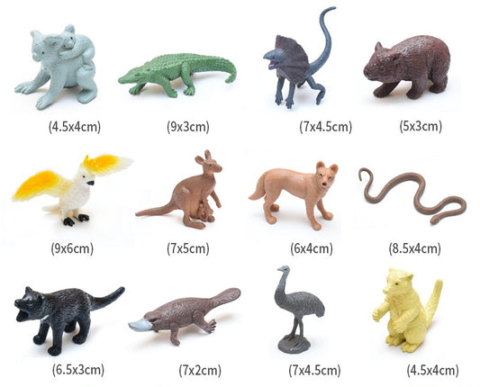 Aussie Australian Animals PVC Model Figures Set of 12 Educational Teaching Toy