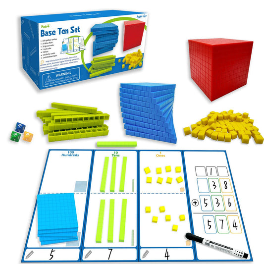 135pc Base Ten Counting Mathemathics Math Arithmetic Block Set Educational Resources