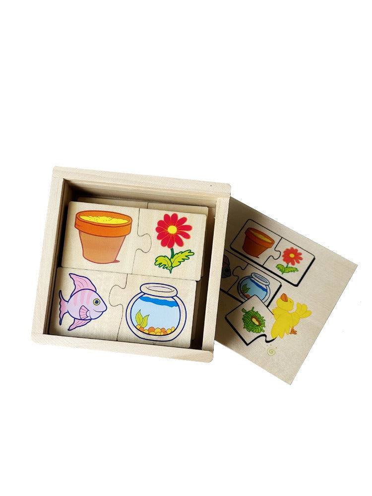 Wooden Logic Thinking and Category Sorting Brain Training Puzzle With Tray