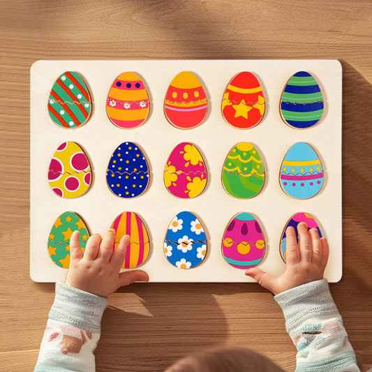 Wooden Egg Colour Sorting Puzzle With Tray