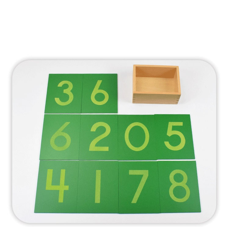 JUMBO Montessori Sandpaper Numbers with Tray Wooden Number Cards Plates