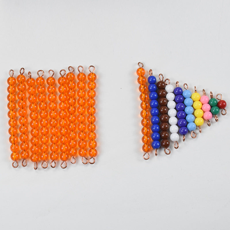 Montessori Mathematics Tens beads Counting 1s and 10s Or 1 to 10 Bars and Beads