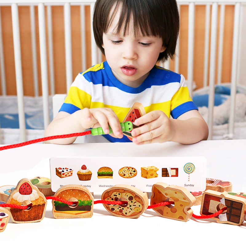 Wooden Block and Objects Thread String Pack