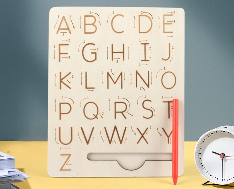 Wooden Tracing Alphabet Board Upper and Lower Case