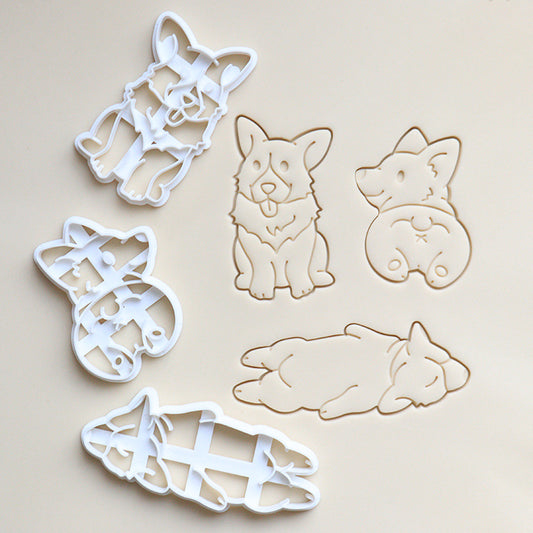 Cookie Play Dough Shape Stencil Corgi Dog Pack