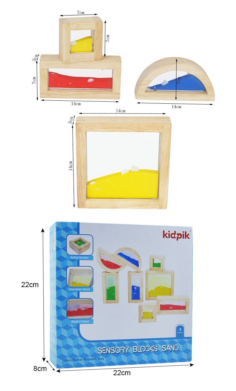 Sensory 8 Piece Sand Stacking Acrylic Blocks