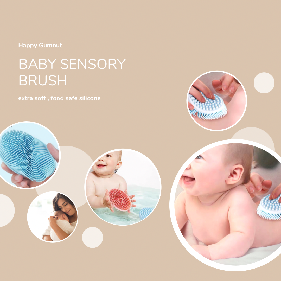 Baby Sensory Brush Soft Silicone Bath Brush Baby Tactility Training